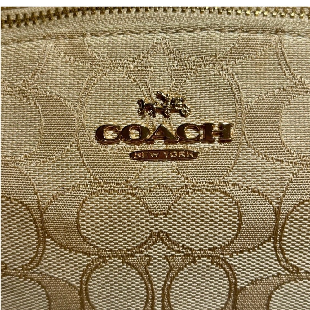 Coach Signature Canvas Satchel Crossbody Light Khaki Chalk - Picture 9 of 14